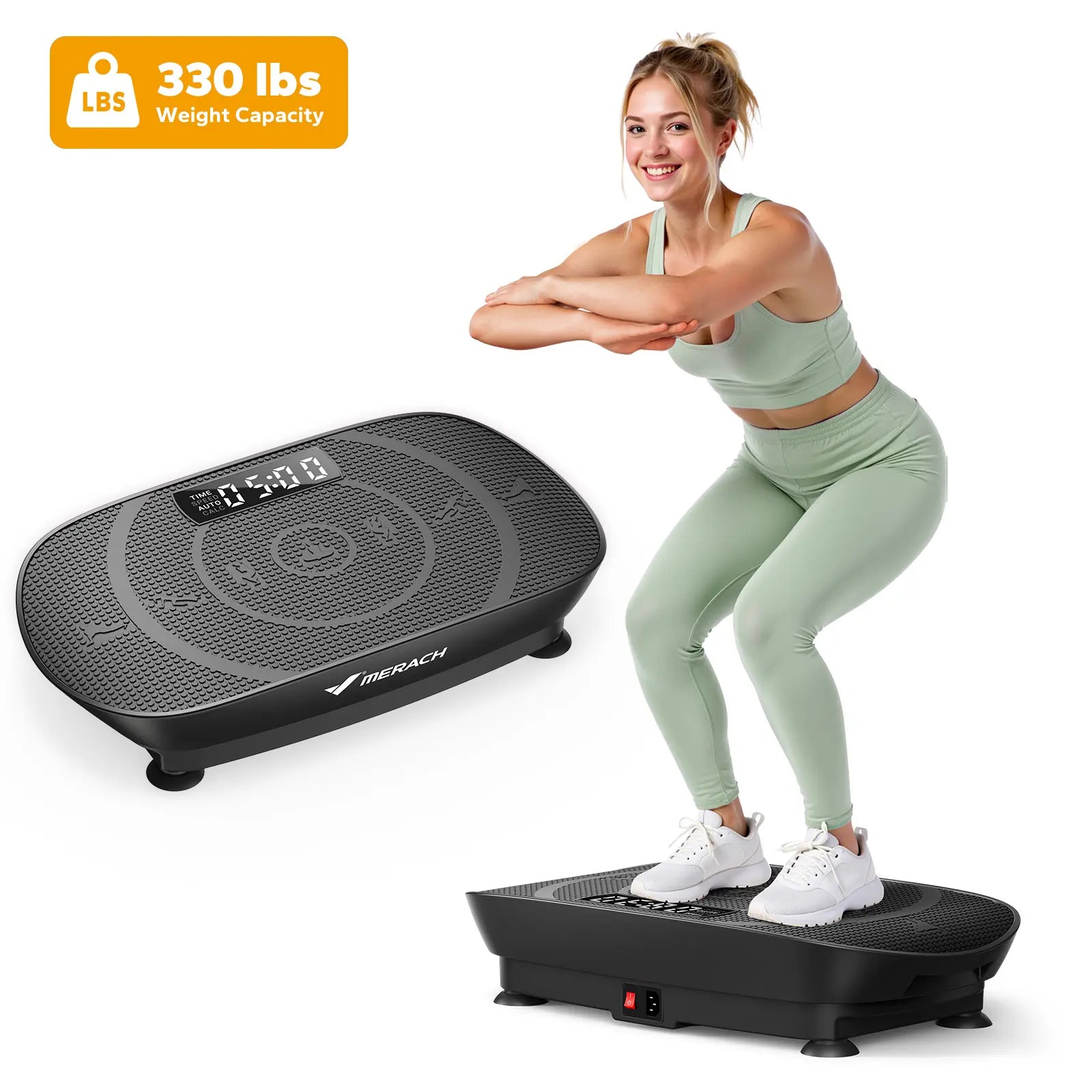Merach Slim Vibration Plate Exercise Machine Lymphatic Drainage Fitness Vibration Plate Compact Design Fitness Home Gym Equipment Whole Body Workout Vibrations Summervibes