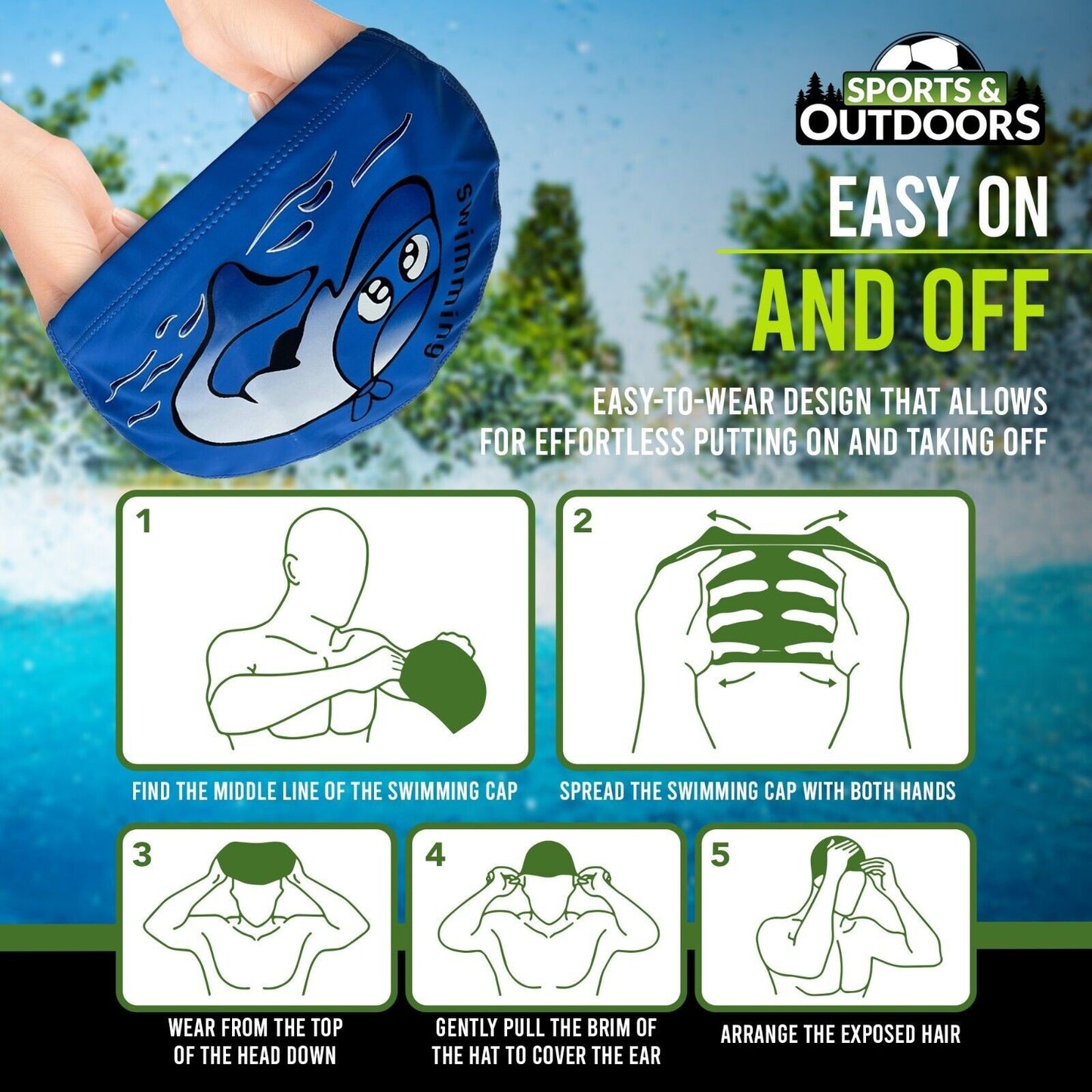 Kids Swimming Cap | Girls Boys Unisex Swim Pool Hat Waterproof Silicone Durable