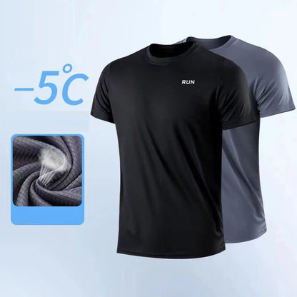 Men'S Quick Dry Short Sleeve Gym Running Moisture Wicking round Neck T-Shirt Training Exercise Gym Sport Shirt Tops Lightweight - Top Beat Cart