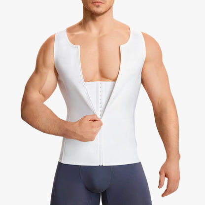 【Nebility】Men'S Waist Trainer Trimmer Compression Vest Steel Bone Support Outdoor Sport Exercise Athletic Shapewear Fitness Zipper#Summervibes