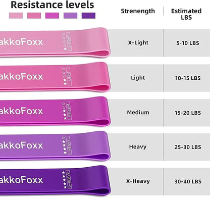 #Summervibes 5 Set Resistance Loop Exercise Bands Exercise Bands for Home Fitness, Stretching, Strength Training, Physical Therapy,