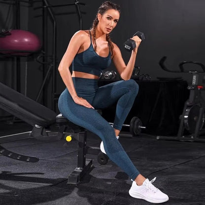 2 Pieces Women'S Tracksuit Seamless Yoga Set Workout Sportswear Gym Clothing High Waist Leggings Fitness Sports Suits - Top Beat Cart
