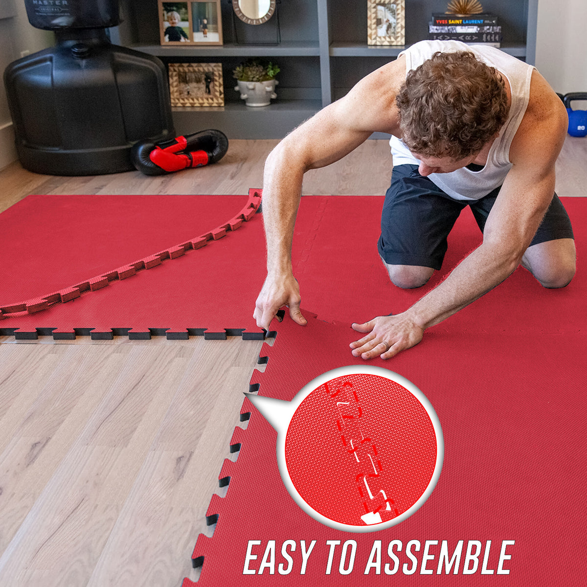 EVA INTERLOCKING FLOOR MATS SOFT FOAM GYM FLOORING MAT YOGA TILES 25 MM 60X60Cm - Top Beat Cart