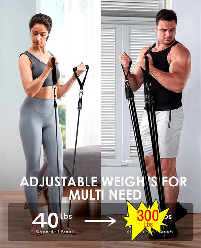 300Lb Fitness Booty Resistance Elastic Band Workout for Training Home Exercise Sport Gym Dumbbell Harness Set Expander Equipment - Top Beat Cart