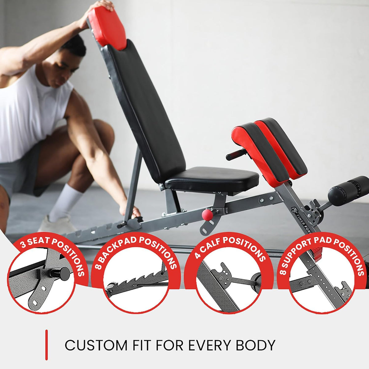 Finer Form Multi-Functional Adjustable FID Weight Bench and Roman Chair - Top Beat Cart