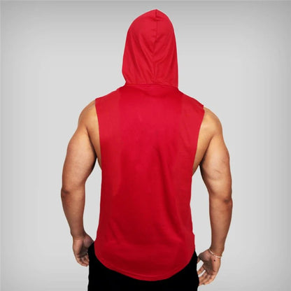 Bodybuilding Stringer Hoodies Gym Sleeveless Hooded Fitness Tank Tops Mens Running Sport Clothing Cotton Breathable Cool Shirt - Top Beat Cart