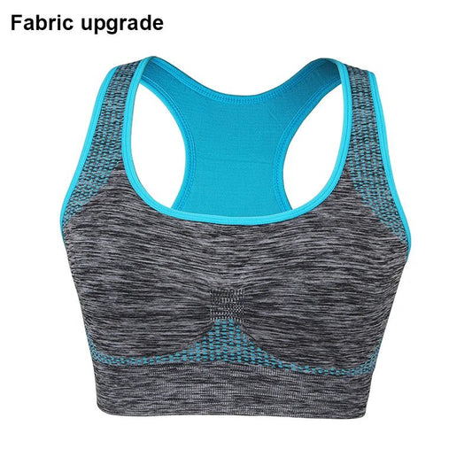 Shockproof Quick Dry Sports Crop Top Women Padded Gather Yoga Bra Push up Gym Running Seamless Workout Fitness Bra - Top Beat Cart