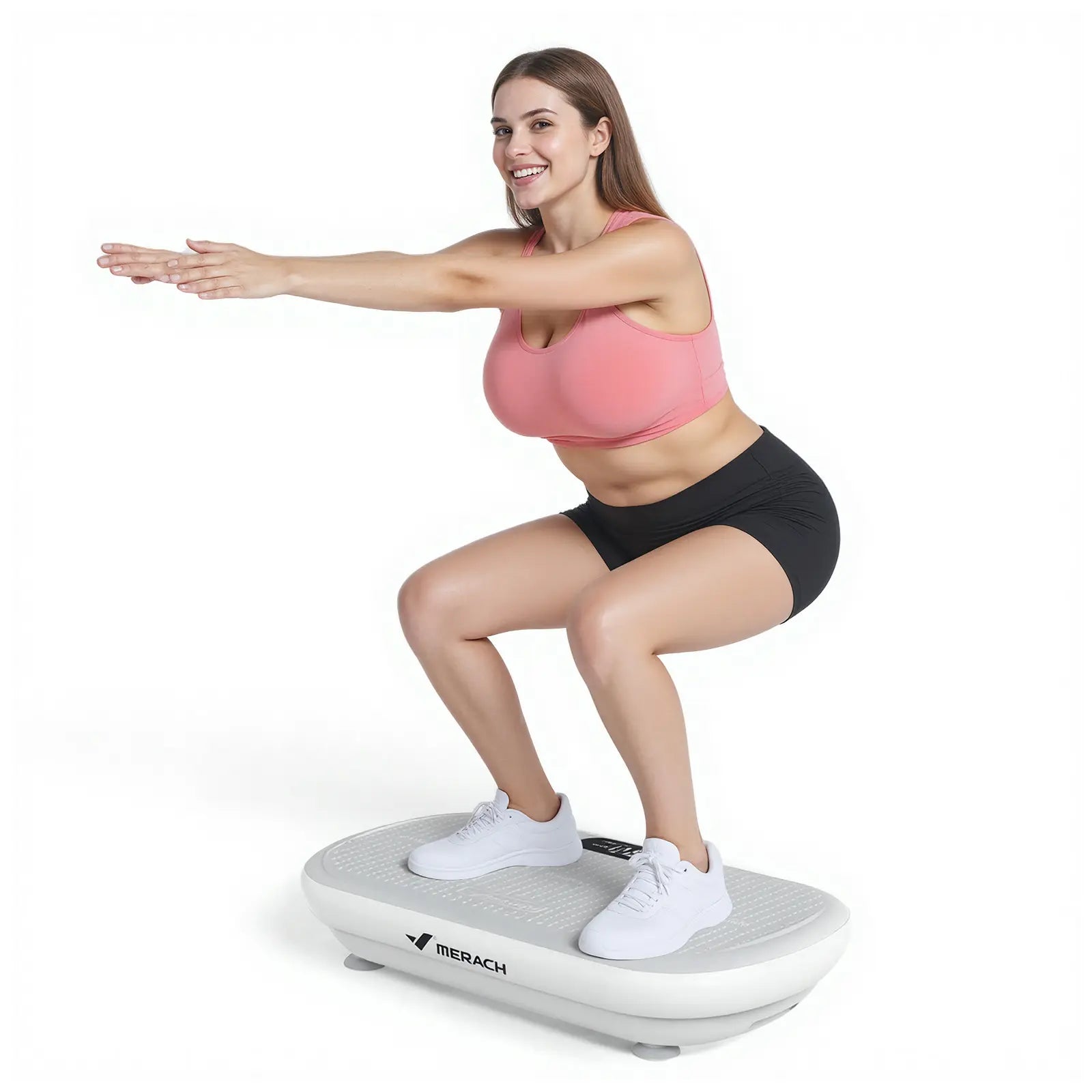 Merach High-Power Vibration Plate Exercise Machine,440Lbs Weight Capacity, Bluetooth Remote Control, 4 Workout Modes for Home Gym Fitness Equipment Summervibes