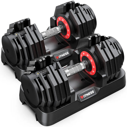 Bearbro 55Lb/80Lb Adjustable Dumbbells, 1-Sec Adjustable Weights Dumbbells , 5 in 1 Free Dumbbell with Anti-Slip Texture Handle, Weight Set for Home Gym Suit Both Men and Women,Dealsforyoudays