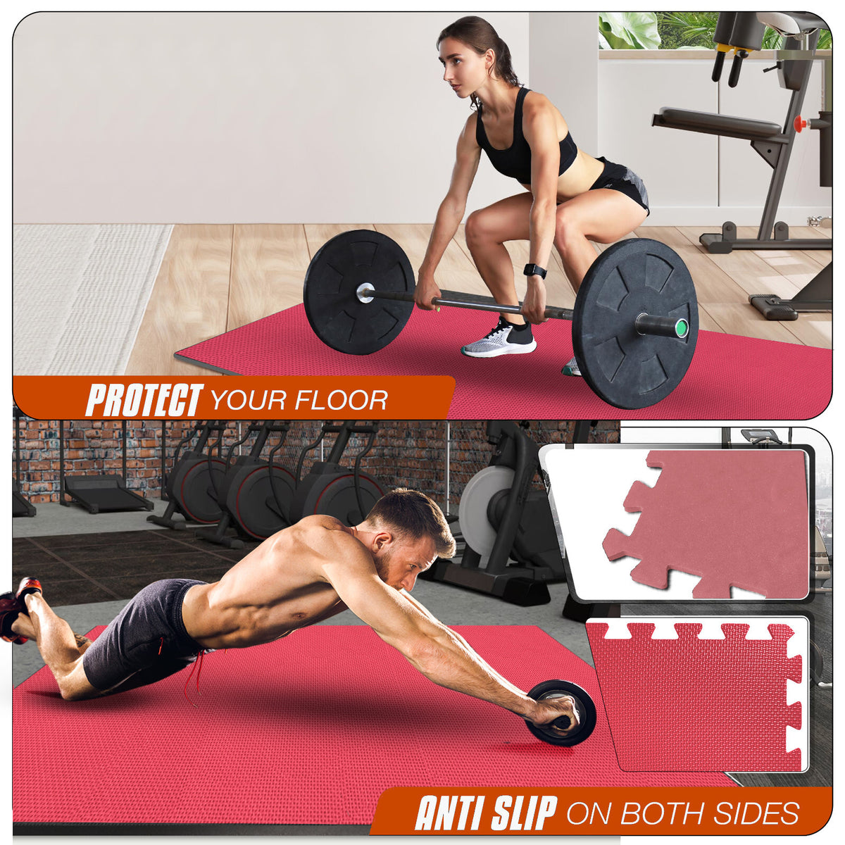 EVA INTERLOCKING FLOOR MATS SOFT FOAM GYM FLOORING MAT YOGA TILES 25 MM 60X60Cm - Top Beat Cart