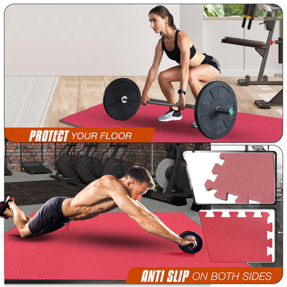 EVA INTERLOCKING FLOOR MATS SOFT FOAM GYM FLOORING MAT YOGA TILES 25 MM 60X60Cm - Top Beat Cart