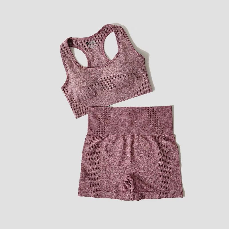 Women Seamless 2PCS Yoga Set Sports Bra High Waist Fitness Gym Shorts Gym Set Running Sportswear Workout Clothes Sports Suits - Top Beat Cart