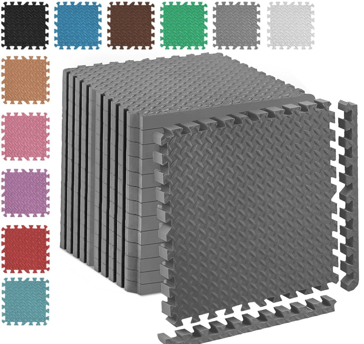 EVA INTERLOCKING FLOOR MATS SOFT FOAM GYM FLOORING MAT YOGA TILES 25 MM 60X60Cm - Top Beat Cart