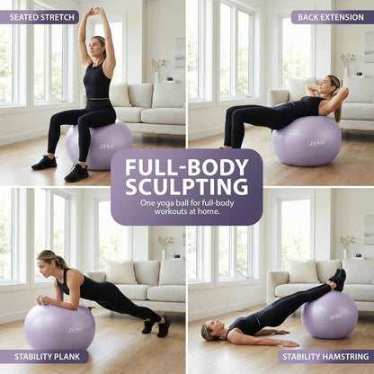 EXERCISE GYM BALL SWISS PILATES YOGA CORE TRAINING PREGNANCY BIRTHING ANTI-BURST - Top Beat Cart