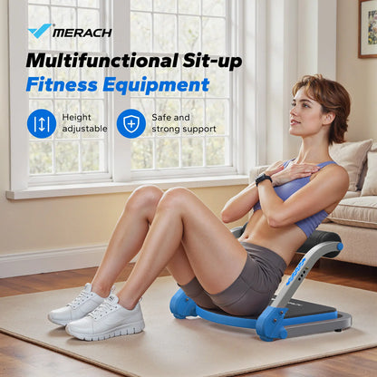 Merach Sit-Up Exercise Equipment, 3-Level Adjustable Ab Crunch Machine Roll-Up Machine, Core Trainer for Body Shaping & Muscle Building, Compact Abdominal Workout System for Home Gym Summervibes