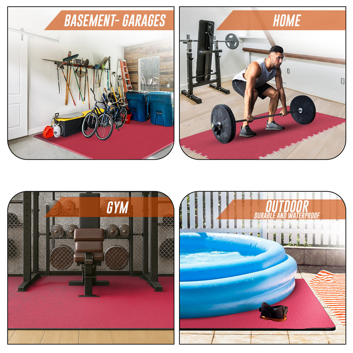 EVA INTERLOCKING FLOOR MATS SOFT FOAM GYM FLOORING MAT YOGA TILES 25 MM 60X60Cm - Top Beat Cart