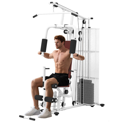 Multifunction Home Gym Weight Training Workout Station White - Top Beat Cart