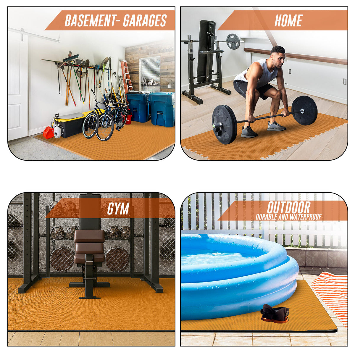 EVA INTERLOCKING FLOOR MATS SOFT FOAM GYM FLOORING MAT YOGA TILES 25 MM 60X60Cm - Top Beat Cart