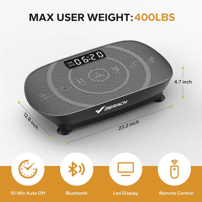 Merach Vibration Plate Exercise Machine with Lymphatic Drainage Feature Compact Design for Full Body Workout Max User Weight 400LBS Home Gym Equipment Summervibes