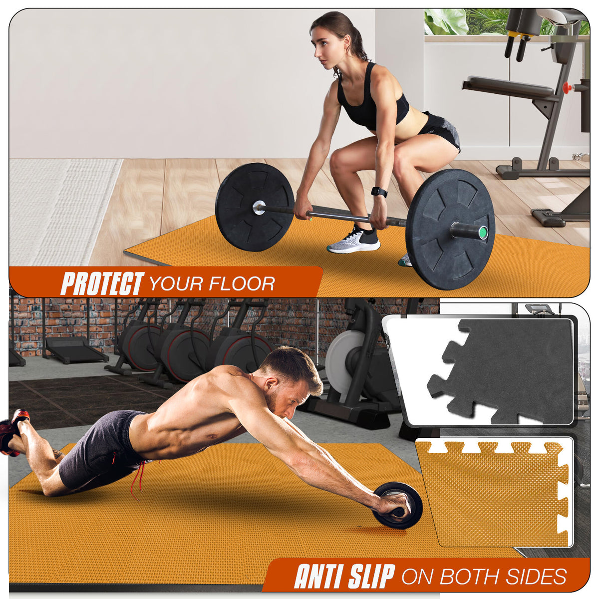 EVA INTERLOCKING FLOOR MATS SOFT FOAM GYM FLOORING MAT YOGA TILES 25 MM 60X60Cm - Top Beat Cart