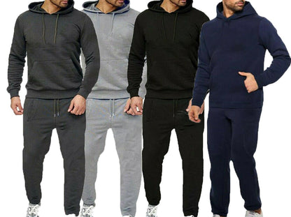 New Mens Pullover Tracksuit Hoodie Jogging Bottoms Set Stretch Sweater Jogger - Top Beat Cart