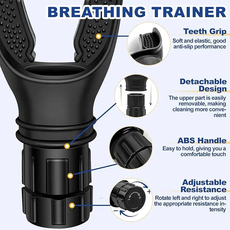 Adjustable Resistance Breathing Exercise Trainer, Compact Home Gym Equipment for Breath Control, Portable Easy-Clean Gear for Daily Fitness (Sports & Outdoor Agility Training Equipment)