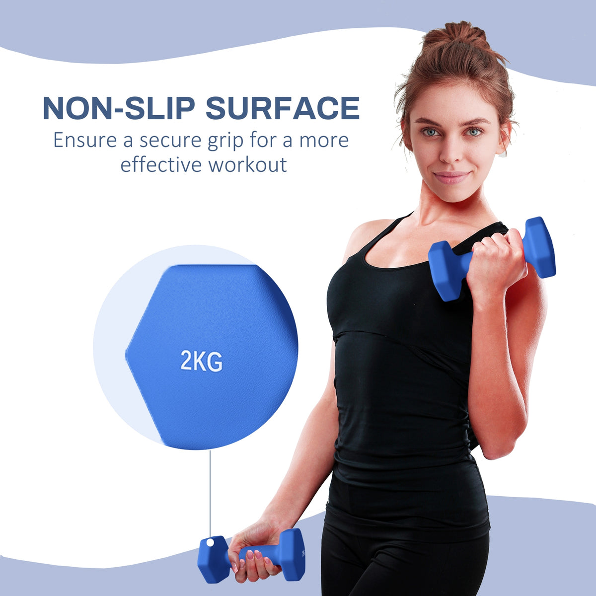 Set of 6 Dumbbells, Hexagonal Weights Pair, 2 X 3Kg, 2 X 4Kg, 2 X 5Kg - Top Beat Cart