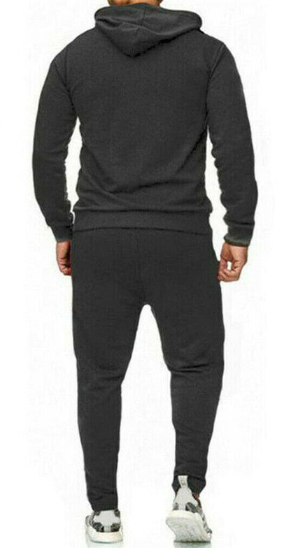 New Mens Pullover Tracksuit Hoodie Jogging Bottoms Set Stretch Sweater Jogger - Top Beat Cart