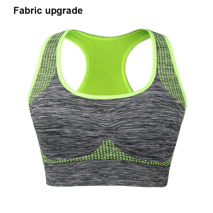 Shockproof Quick Dry Sports Crop Top Women Padded Gather Yoga Bra Push up Gym Running Seamless Workout Fitness Bra - Top Beat Cart