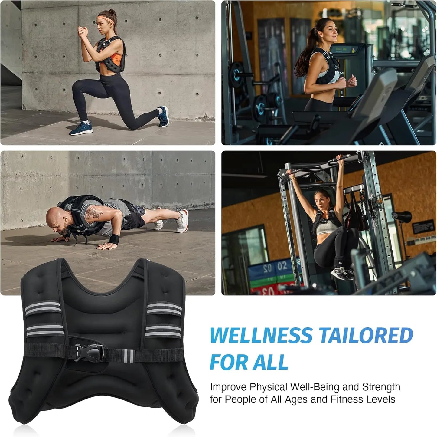 【Aprilstockup】Zelus Weighted Vests,6/8/12/16/20/25/30Lbs Weight Vest with Detachable Phone Pouch&Reflective Stripes&Adjustable Straps| Exercise Equipment & Workout Enhancer for Motivational Walking, Strength Training, Running, Rucking#Summervibes Summervi