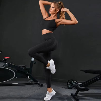 2 Pieces Women'S Tracksuit Seamless Yoga Set Workout Sportswear Gym Clothing High Waist Leggings Fitness Sports Suits - Top Beat Cart