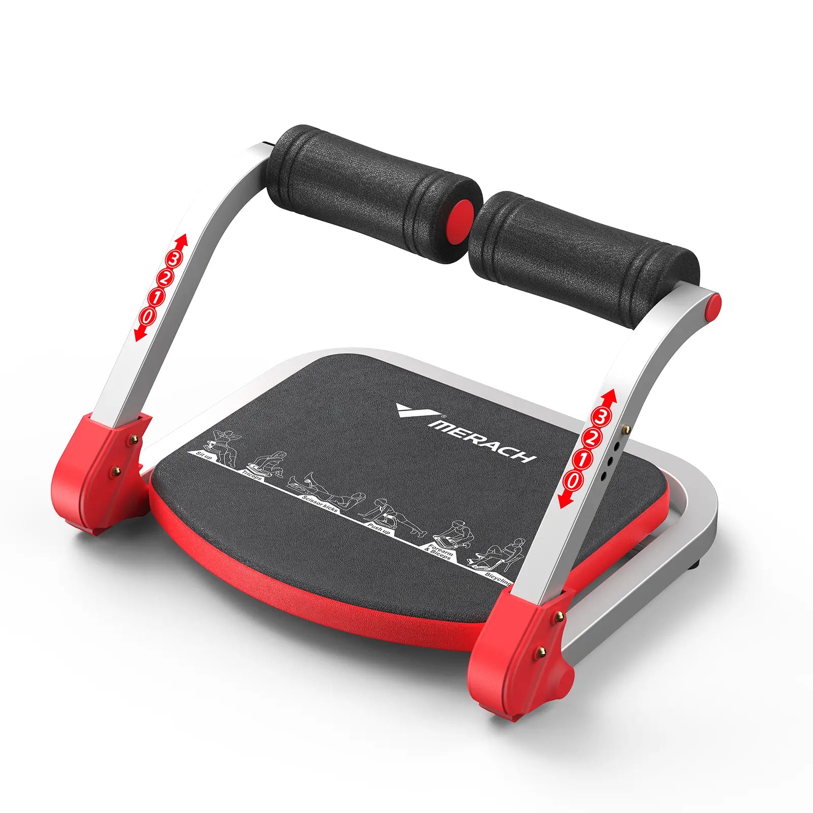 Merach Sit-Up Exercise Equipment, 3-Level Adjustable Ab Crunch Machine Roll-Up Machine, Core Trainer for Body Shaping & Muscle Building, Compact Abdominal Workout System for Home Gym Summervibes