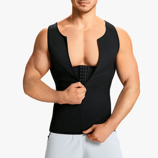 【Nebility】Men'S Waist Trainer Trimmer Compression Vest Steel Bone Support Outdoor Sport Exercise Athletic Shapewear Fitness Zipper#Summervibes