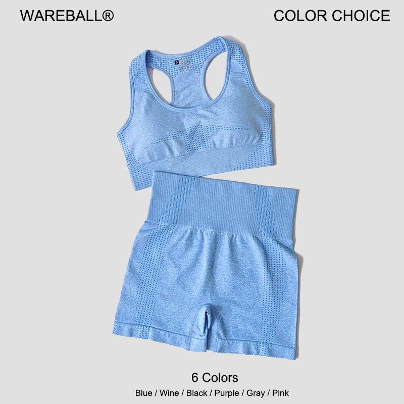 Women Seamless 2PCS Yoga Set Sports Bra High Waist Fitness Gym Shorts Gym Set Running Sportswear Workout Clothes Sports Suits - Top Beat Cart