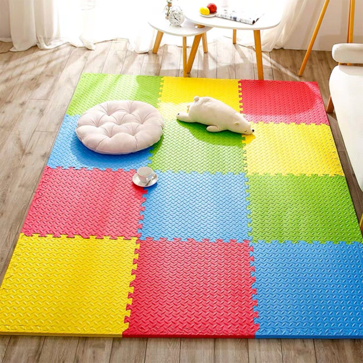 EVA INTERLOCKING FLOOR MATS SOFT FOAM GYM FLOORING MAT YOGA TILES 25 MM 60X60Cm - Top Beat Cart