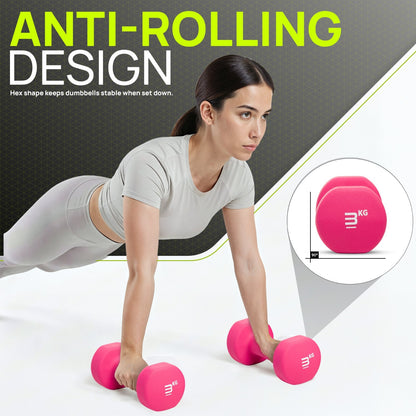 Neoprene Dumbbells Hand Weights Pair Exercise Iron Set Home Gym Fitness Aerobic - Top Beat Cart