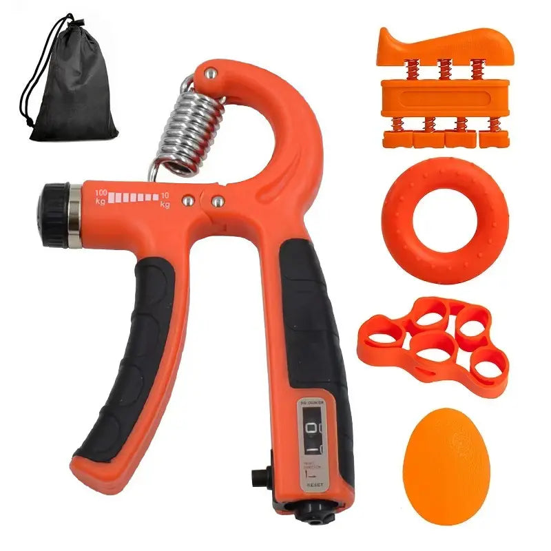 Hand Grip Strengthener Kit 5 Pack Forearm Grip Adjustable Resistance Hand Gripper, Gripper ,Overhand Grip, Forearm Veins,Finger Exerciser, Finger Stretcher,Grip Ring Stress Relief Grip Ball for Athletes, Boyfriend Gift Summervibes