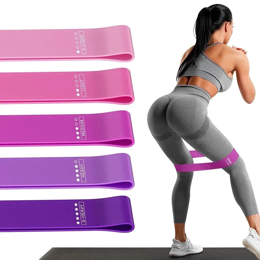 #Summervibes 5 Set Resistance Loop Exercise Bands Exercise Bands for Home Fitness, Stretching, Strength Training, Physical Therapy,