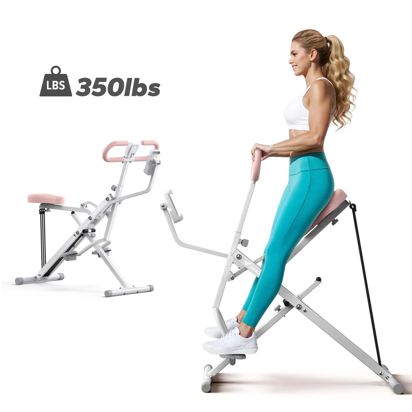 Merach 2-In-1 Squat Rowing Machine, Adjustable Resistance Glutes Leg Workout Equipment with LCD Monitor, 350LBS Capacity Home Gym Exercise for Women Summervibes