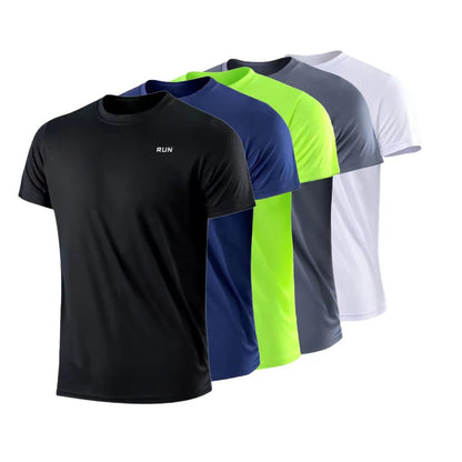 Men'S Quick Dry Short Sleeve Gym Running Moisture Wicking round Neck T-Shirt Training Exercise Gym Sport Shirt Tops Lightweight - Top Beat Cart