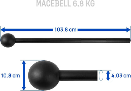 Alloy Steel Mace Macebell, Weighted Bar for Strength Training, Shoulder, Grips & Forearms Workouts - Gym Hammer with Multiple Size - Top Beat Cart