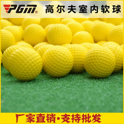 10Pcs Yellow PU Foam Golf Balls Sponge Elastic Indoor Outdoor Practice Training