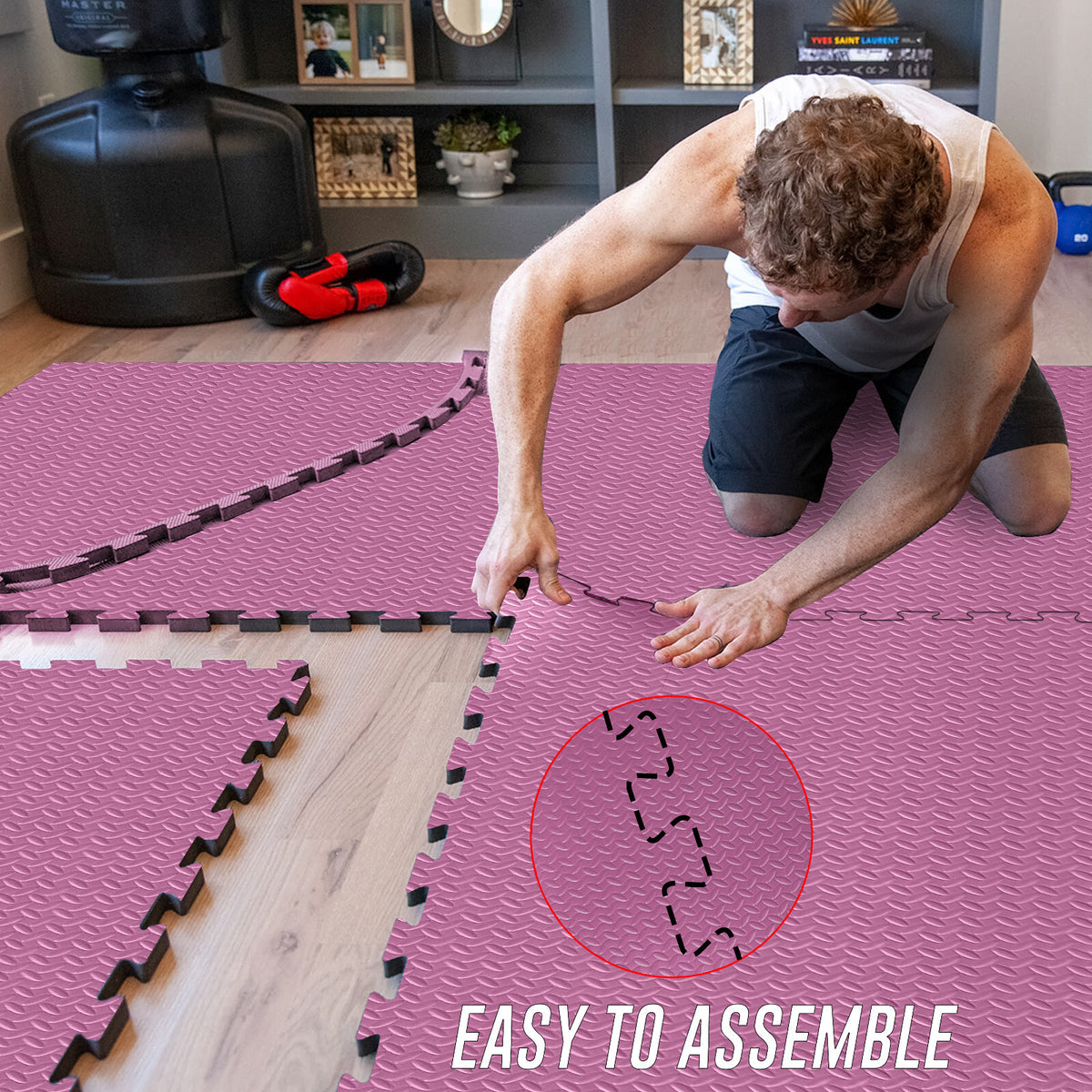 EVA INTERLOCKING FLOOR MATS SOFT FOAM GYM FLOORING MAT YOGA TILES 25 MM 60X60Cm - Top Beat Cart
