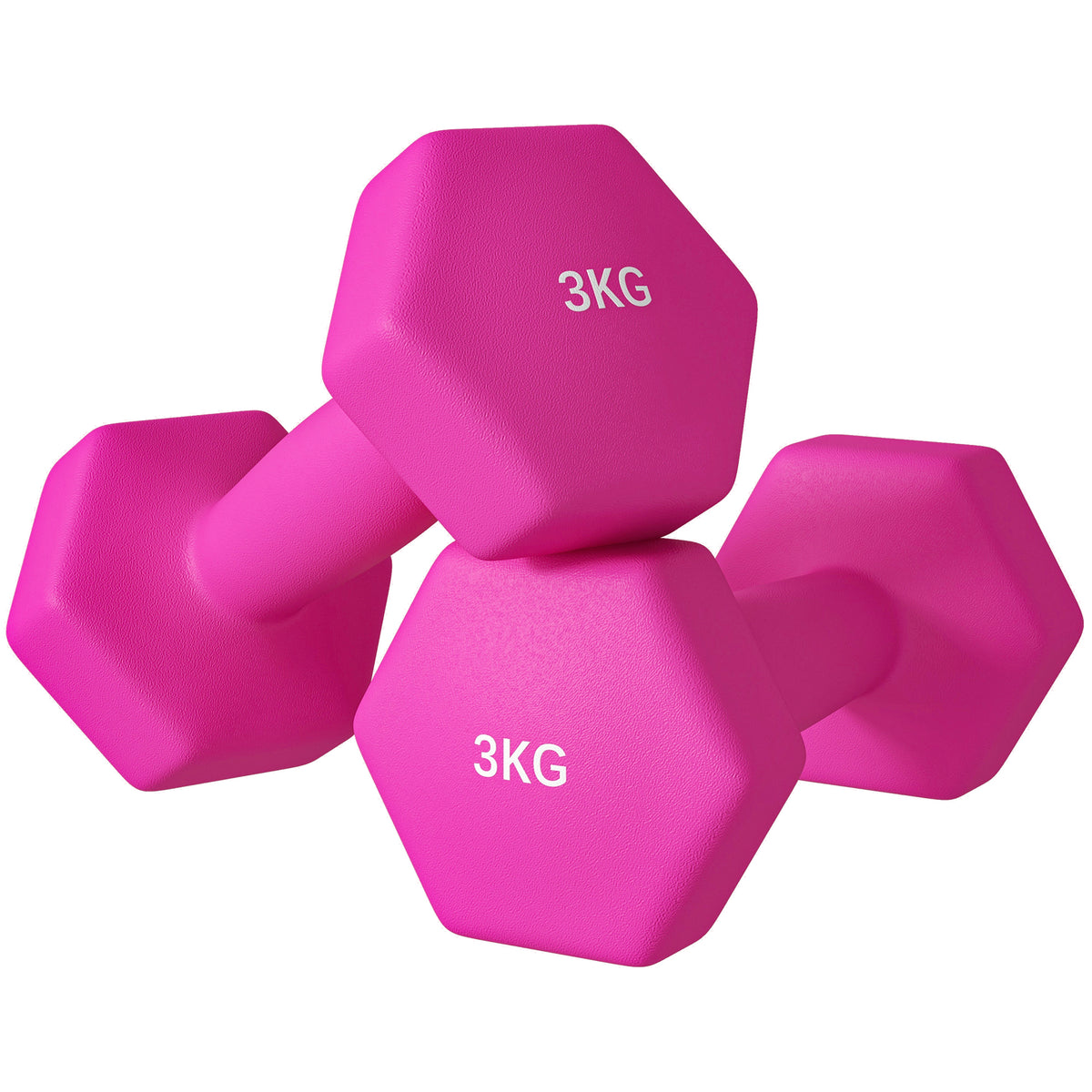 Set of 6 Dumbbells, Hexagonal Weights Pair, 2 X 3Kg, 2 X 4Kg, 2 X 5Kg - Top Beat Cart