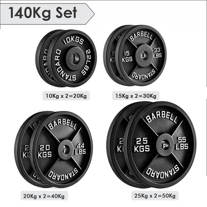 Cast Iron Weight Plates Set Pair 2" Hole Disc Dumbbell Olympic Barbell Weights