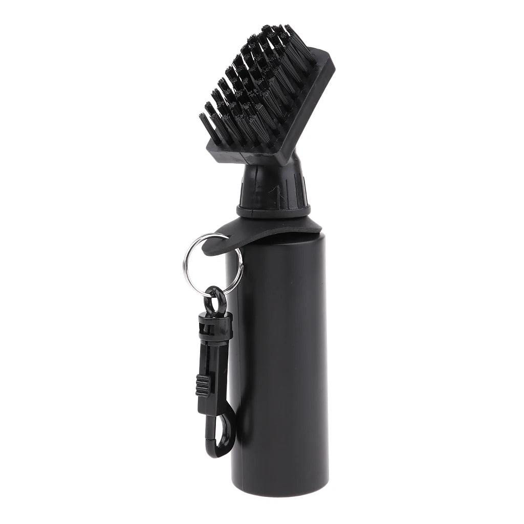 Protable Golf Club Groove Brush Plastic Cleaning Brush Golf Cleaner with Water Bottle Self-Contained Water Brush - Black Ball