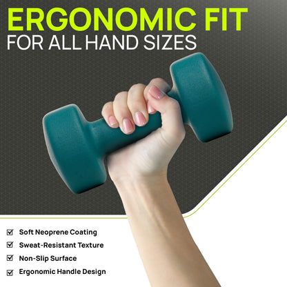 Neoprene Dumbbells Hand Weights Pair Exercise Iron Set Home Gym Fitness Aerobic - Top Beat Cart