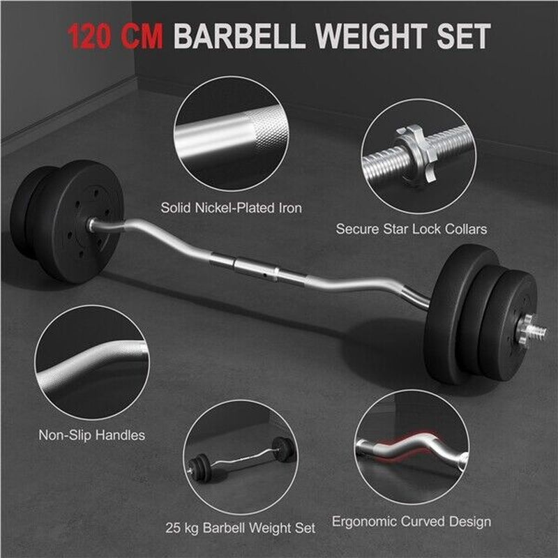 Barbell Weight Set 30Kg/25Kg/20Kg Barbell Adjustable Gym Weight for Home Fitness - Top Beat Cart