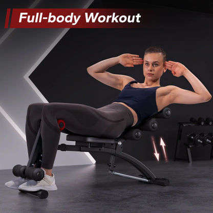 Merach Adjustable Weight Bench, Multi-Functional Full-Body Dumbbell Workouts, 300Lbs Capacity Triangular Structure, Ergonomic Padded Backrest, Exercise Machine for Home Gym Strength Training Summervibes