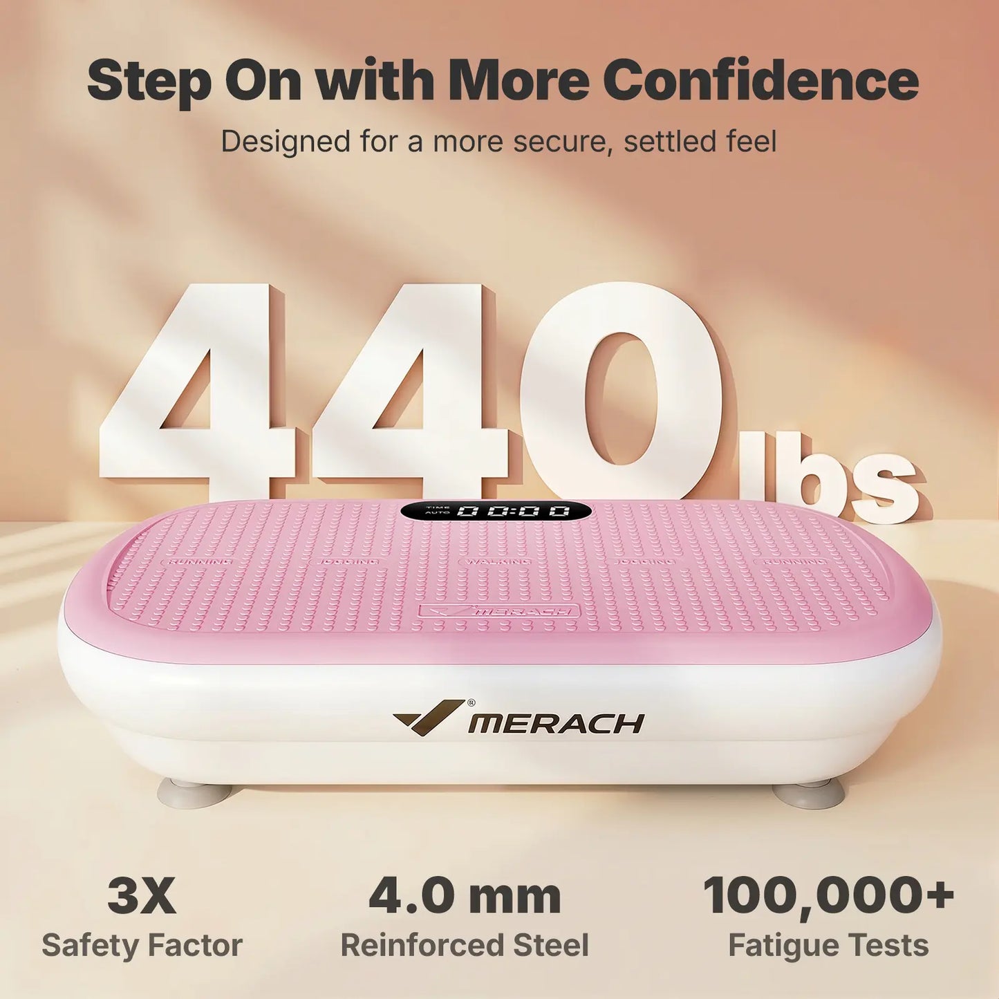 Merach High-Power Vibration Plate Exercise Machine,440Lbs Weight Capacity, Bluetooth Remote Control, 4 Workout Modes for Home Gym Fitness Equipment Summervibes